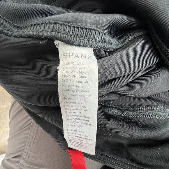 Spanx Black Shimmer Metallic Sheen Leggings Size M Medium Stretch - Picture 10 of 11